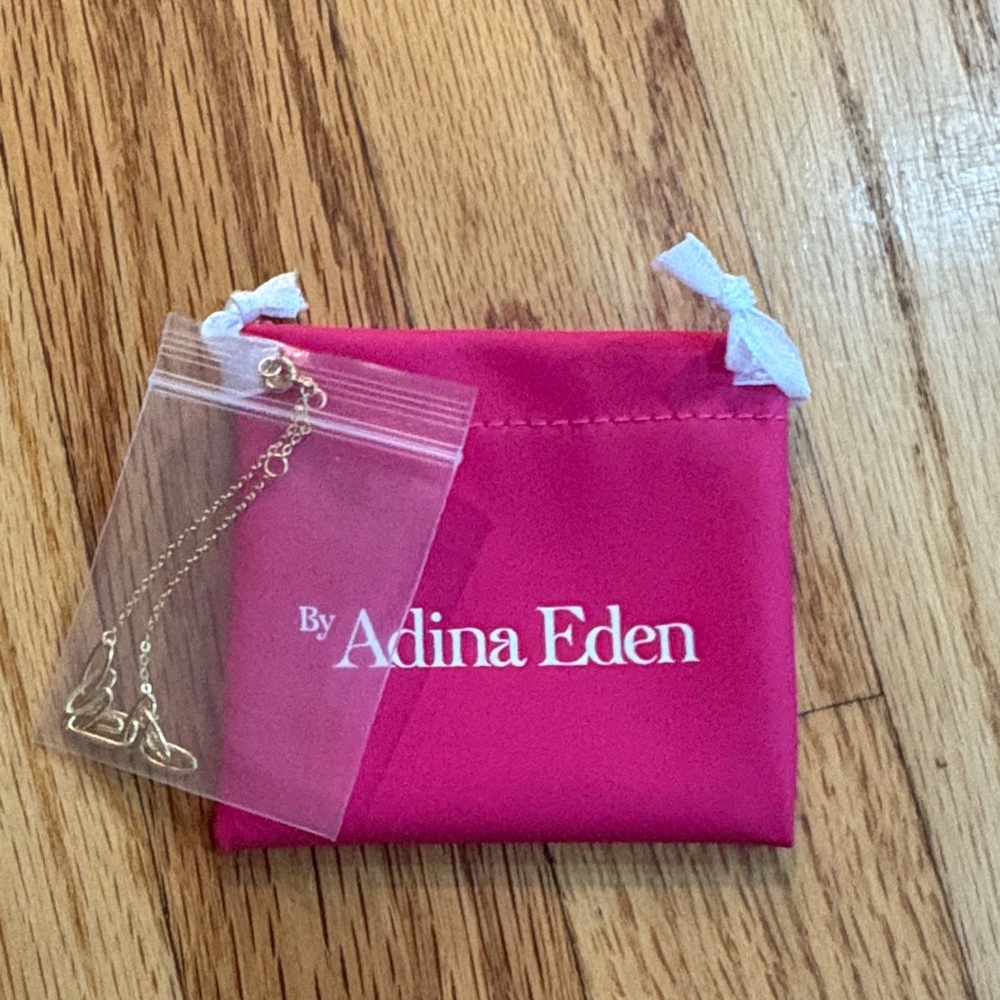 Adina Eden Gold Chain with Pink Pouch